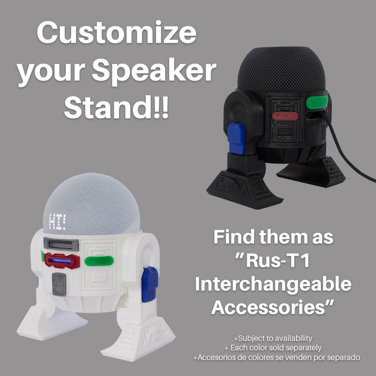 Android Rus-T1 Stand Speaker Compatible with Alexa Echo Dot 3 Gen, 4 Gen, 5 Gen, HomePod Mini, Google Home Mini/Nest Mini y genericos (White/Blue) - Image 4