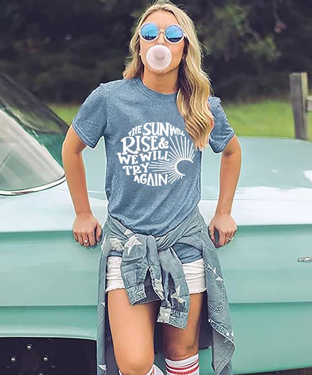 Womens Hiking Camping Graphic Tee Summer Outdoor Workout Casual Short Sleeve Top Christian T Shirt - Image 6