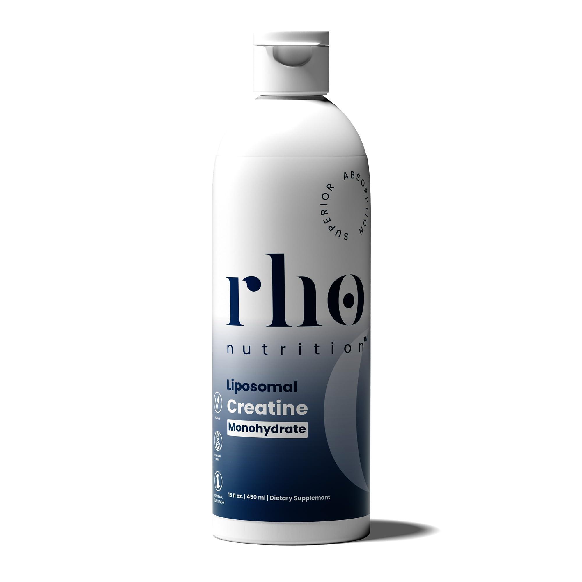 Rho Nutrition Liposomal Creatine Monohydrate - Ultra High Absorption Liquid Creatine Supplement – Promotes Lean Muscle Mass & Recovery, Supports Brain Function & Enhances Cellular Energy Production