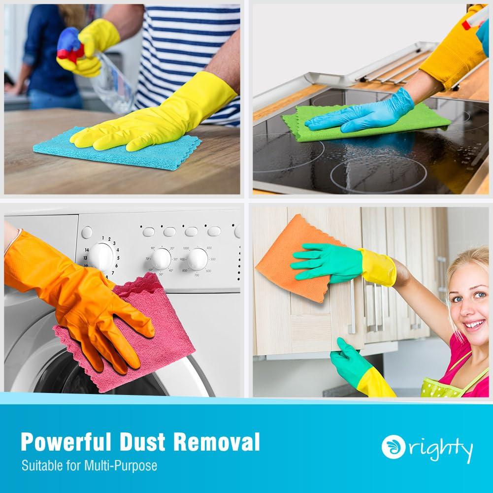 Orighty Microfiber Cleaning Cloth 12x12 inch, 24 Pack, Highly Absorbent Cleaning Supplies, Lint Free Cloths for Multiple-use, Powerful Clean Rags for House, Kitchen, Car Care (Multi-Color) - Image 6