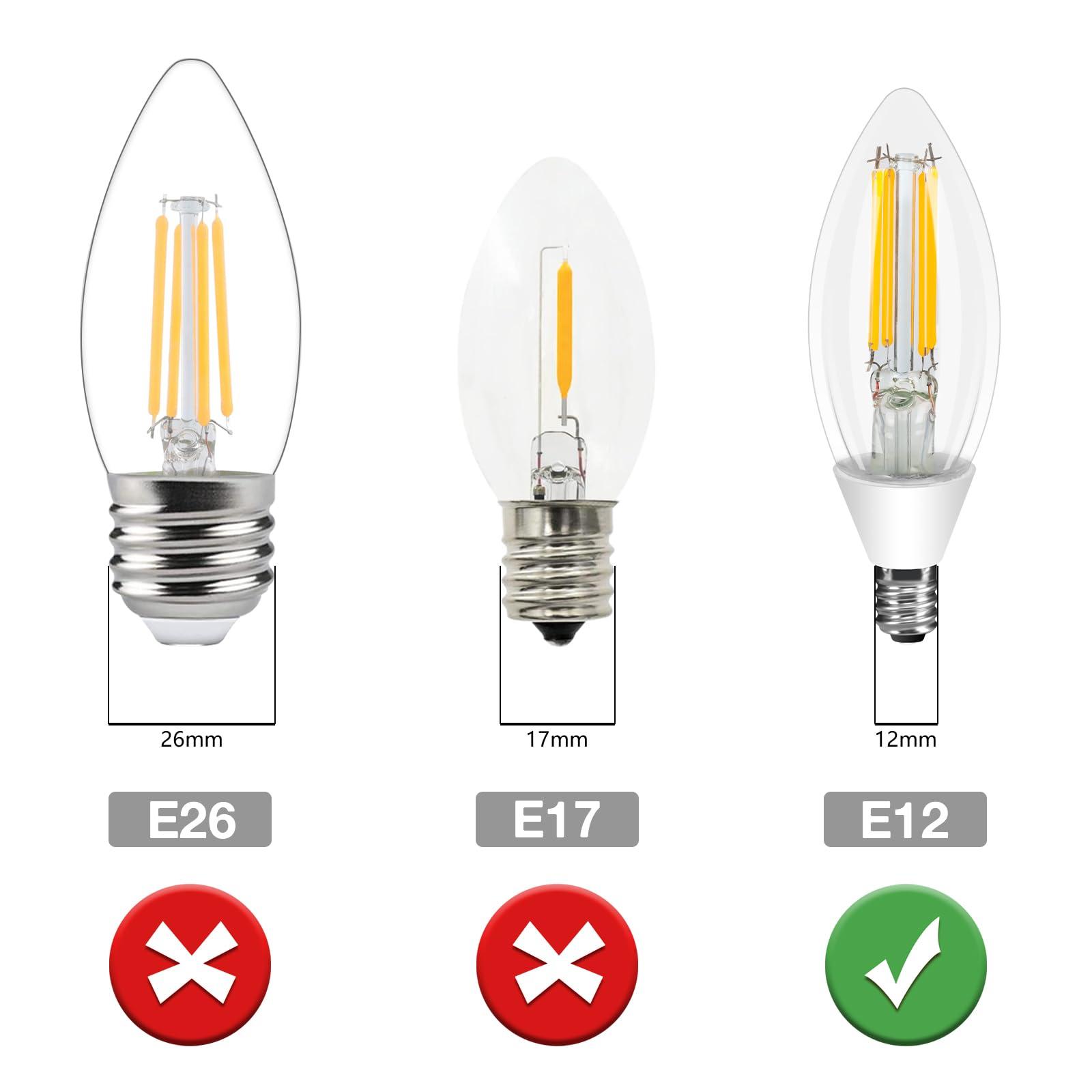 Ganiude E12 Dusk to Dawn Light Bulbs Outdoor, C35 B11 5W 60W Equivalent 500LM 2700K Warm White Photocell Sensor Filament Candelabra Bulbs, Auto ON/Off Edison Outdoor Bulbs for Garage, Porch, 6 Pack - Image 3