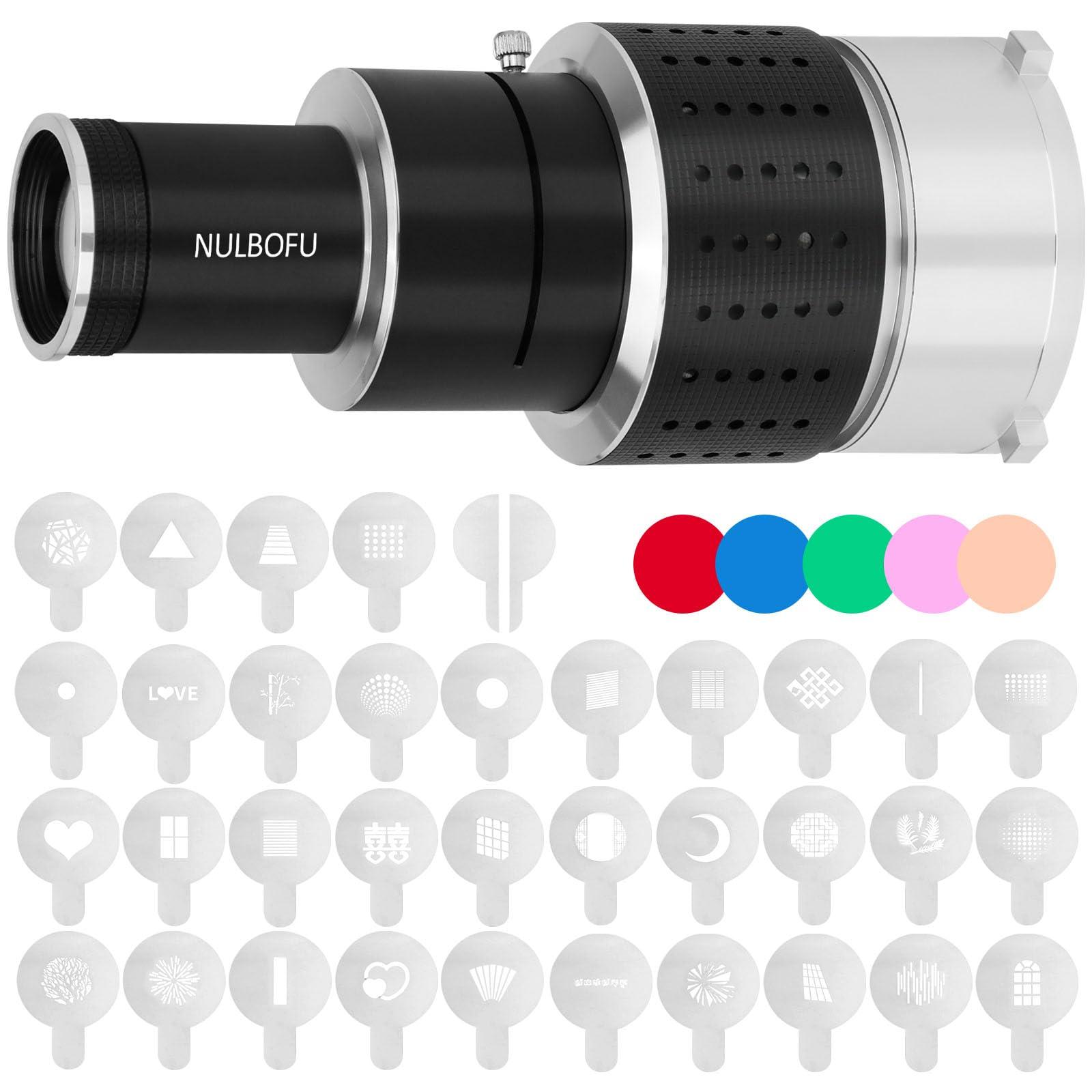 Bowens Mount Spotlight Conical Optical Snoot kit, Photography Studio Lighting Accessory with 34 Gobos & 5 Color Filters Compatible for Aputure Amaran Godox Neewer LED Video Speedlite Light