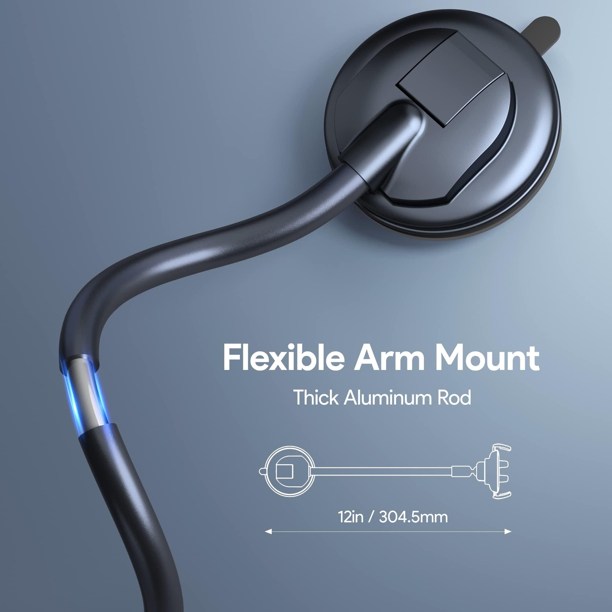 CINDRO Car Phone Holder [6.2in Flexible Long Arm] Cell Phone Car Mount for iPhone Dashboard Windshield Accessories Automotive Phone Holder for Car Universal Cradles for iPhone Android Smartphone - Image 3