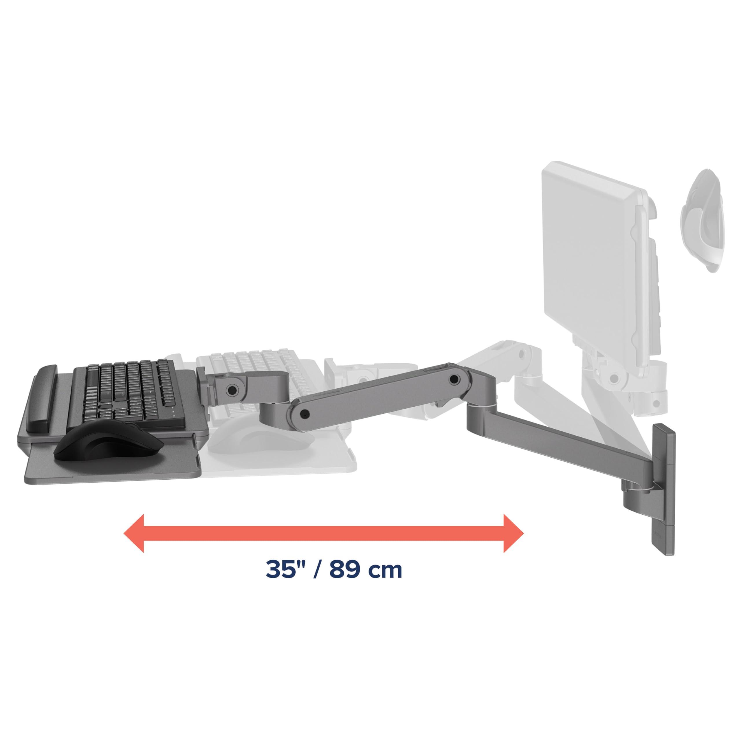 Ergotron – Upgraded LX Pro Premium Keyboard Arm, Wall Mount Adjustable Keyboard Tray – Dark Grey - Image 5