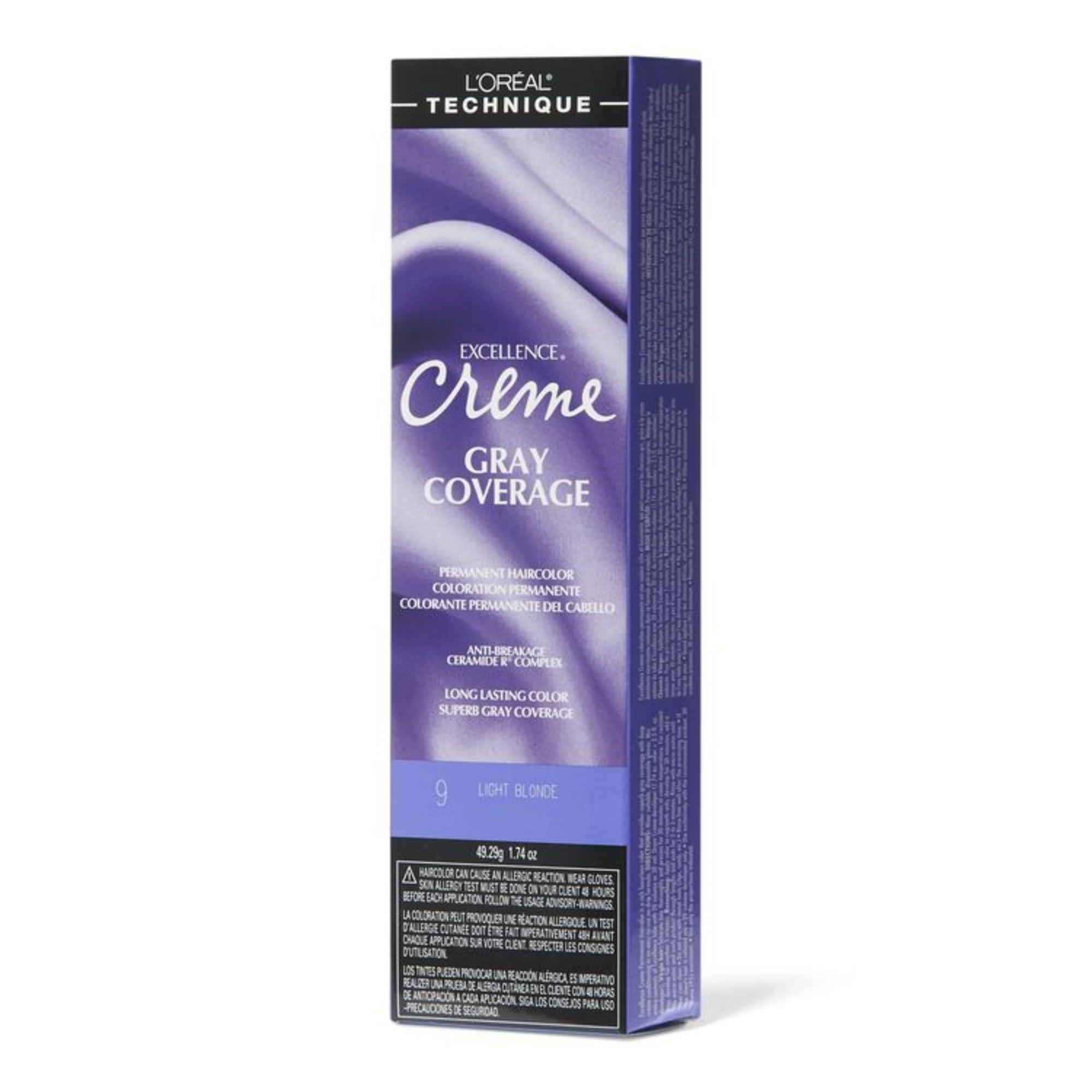 L'Oréal Technique Excellence Crème Permanent Hair Color - Long-Lasting Hair Dye, Rich Formula With No-Drip Application, Superb Gray Coverage