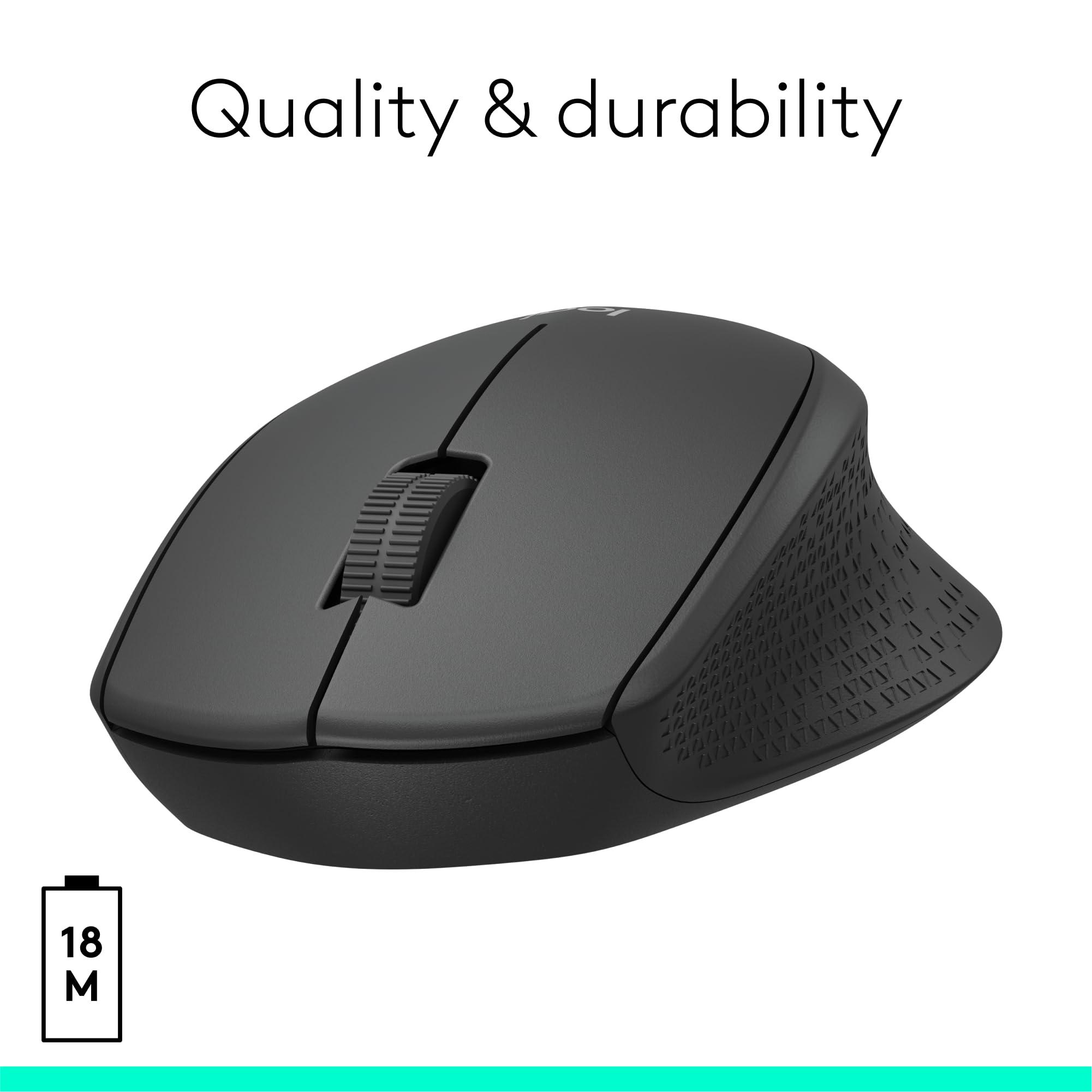 Logitech M330 SILENT Wireless Mouse, 2.4GHz with USB Receiver, Optical Tracking, Quiet & Lightweight, Long Battery Life, for PC, Mac, Laptop, Chromebook - Black - Image 5