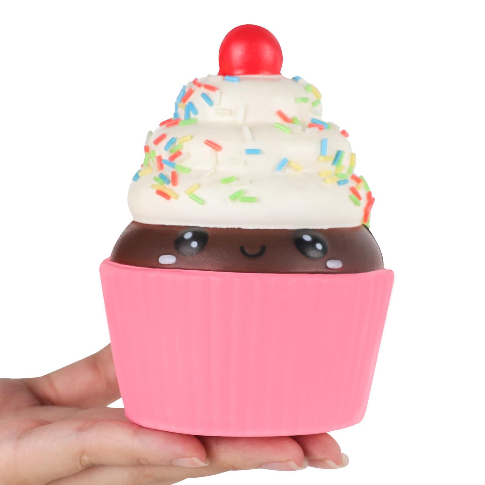 Anboor Squishies Cake Slow Rising Squish Toy for Kids Soft Ice Cream Cake Scented Stree Relief Realistic Food Cute Squeeze Squish Toy