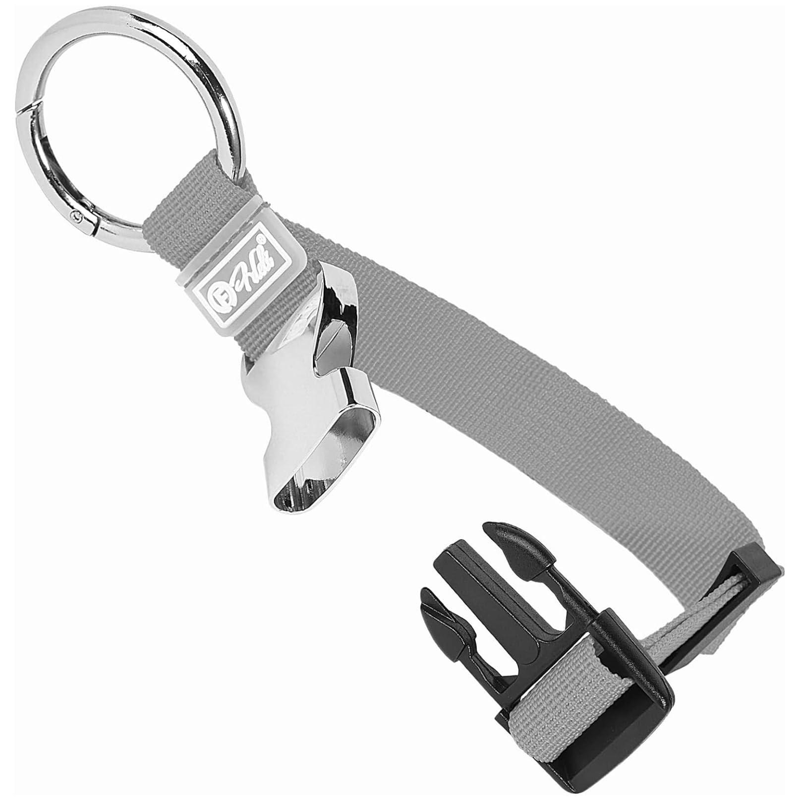JAKAGO Heavy Duty Add a Bag Luggage Strap Adjustable Coat Holder Gripper Carry-on Baggage Suitcase Belt with Ring Hook Travel Attachment Handbag Clip(Gray) - Image 3
