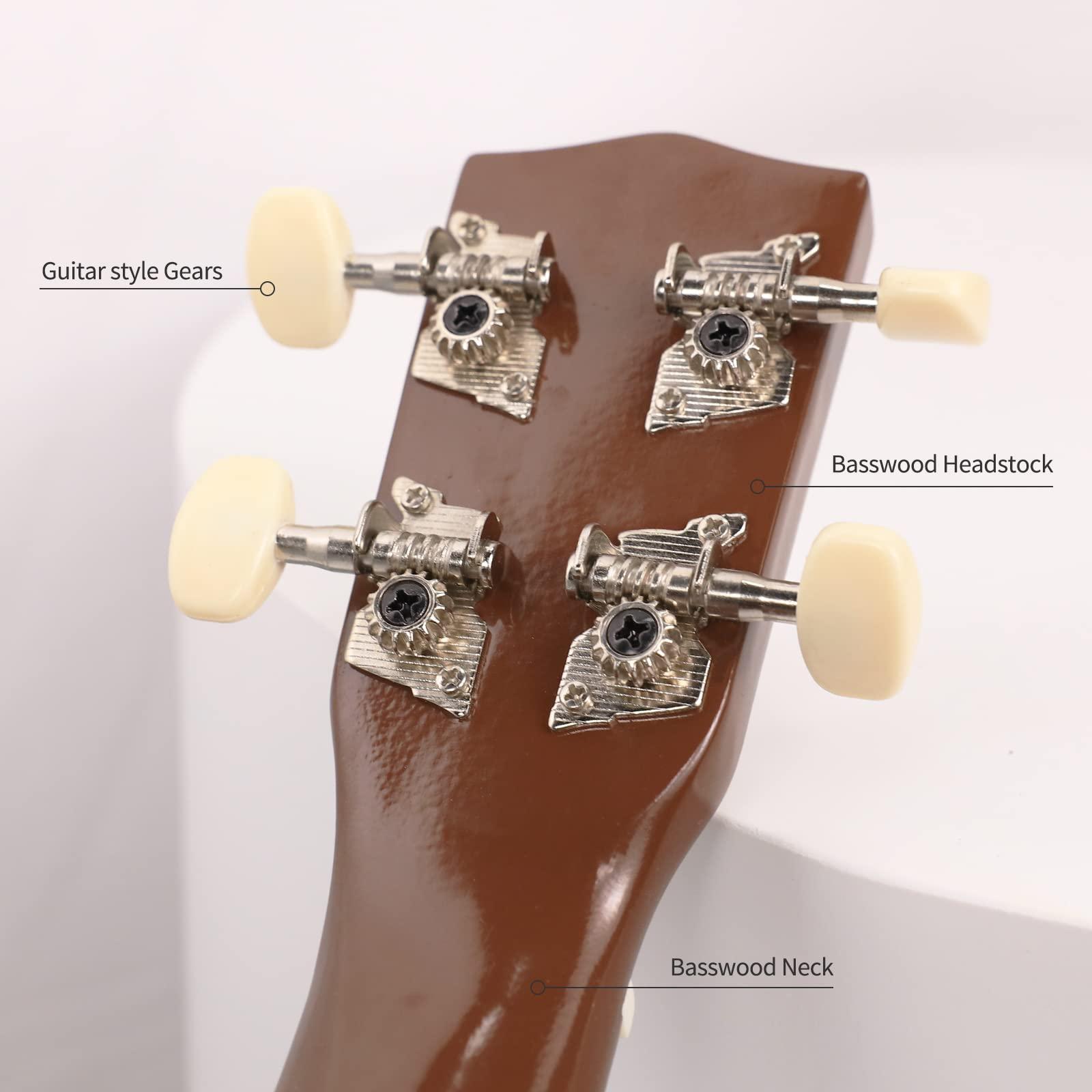 Trendy Soprano Ukulele for Beginners 21 Inch Hawaiian Ukelele for Adult Student Starter (Brown) - Image 9