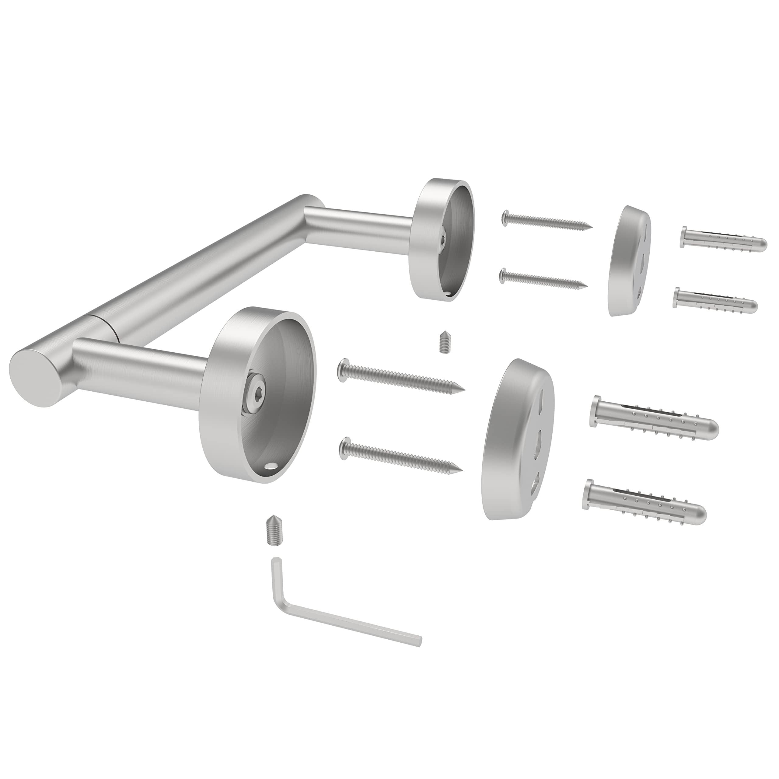 RARXTR Bathroom Toilet Paper Holder Wall Mount SUS304 Stainless Steel Double Post Pivoting Toilet Paper Roll Holder Wall Mounted for Bathroom RV Commercial Toilet Tissue Dispensers, Brushed Nickel - Image 6