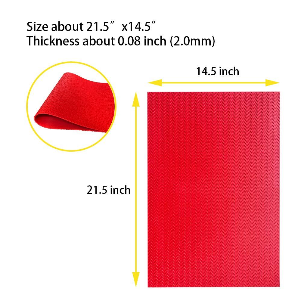 Unikstep, Rubber Sheet, 21.5"x14.5", Thick 0.08", for Shoe Sole Heel Repair, Furniture Pad, Vibration Reduce, DIY Gasket Seal Pad, Floor Anti Slip Cushion (Red Color S Pattern) - Image 3