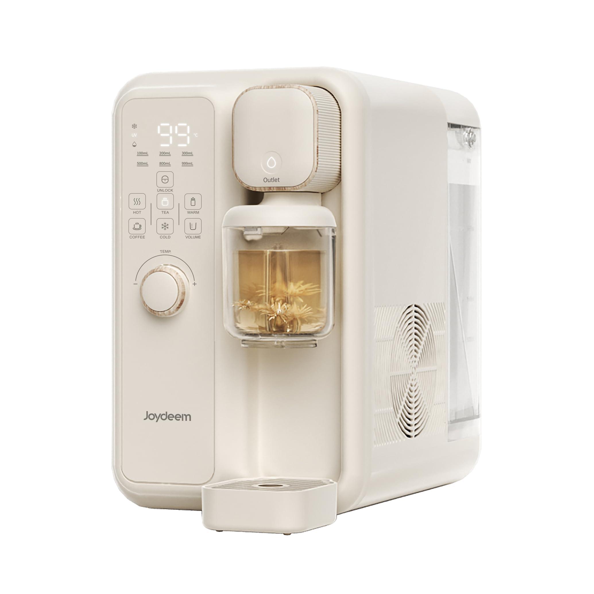Joydeem Instant Hot & Cold Water Dispenser, Automatic Tea & Coffee Brewer, Adjustable Temperature and Volume, BPA Free, 3.5L 120Oz