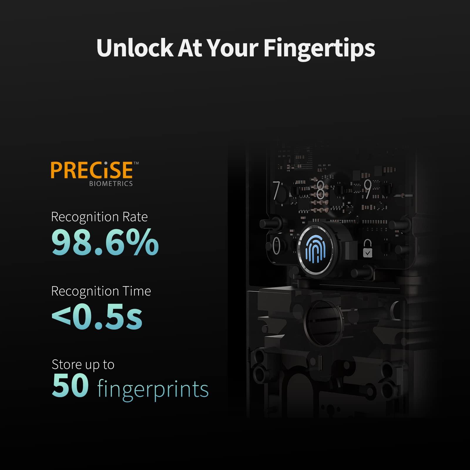 Aqara Smart Lock U100, Fingerprint Keyless Entry Door Lock with Apple Home Key, Touchscreen Keypad, Bluetooth Electronic Deadbolt, IP65 Weatherproof, Supports Apple HomeKit, Alexa, Google, IFTTT, Gray - Image 2