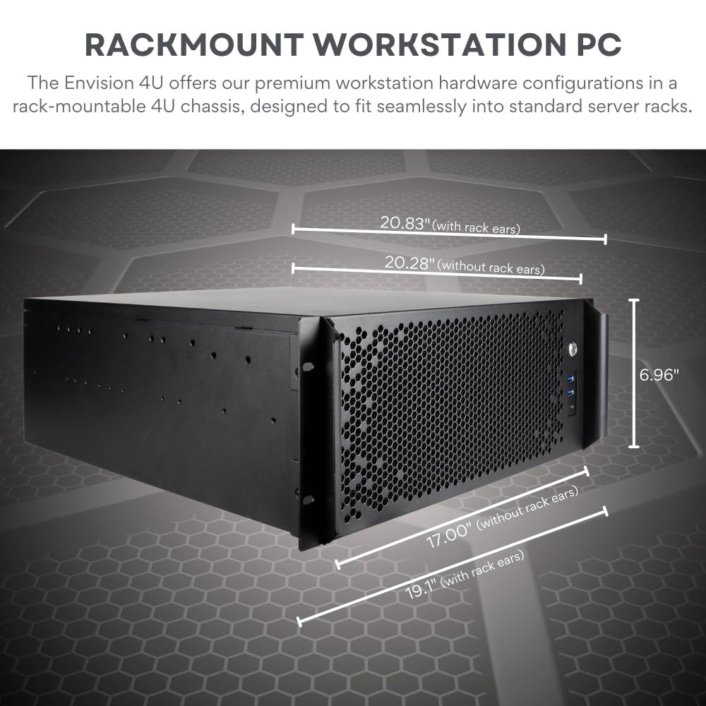 Quiet Rackmount Computer (3.2-5.1GHz Intel Core i9-14900KF CPU, RTX 5090, 192GB DDR5 RAM, 4TB SSD + 3TB HDD, W11Pro) - 4U Rack Mount Server or Workstation Desktop PC for Home, Business and Gaming - Image 2