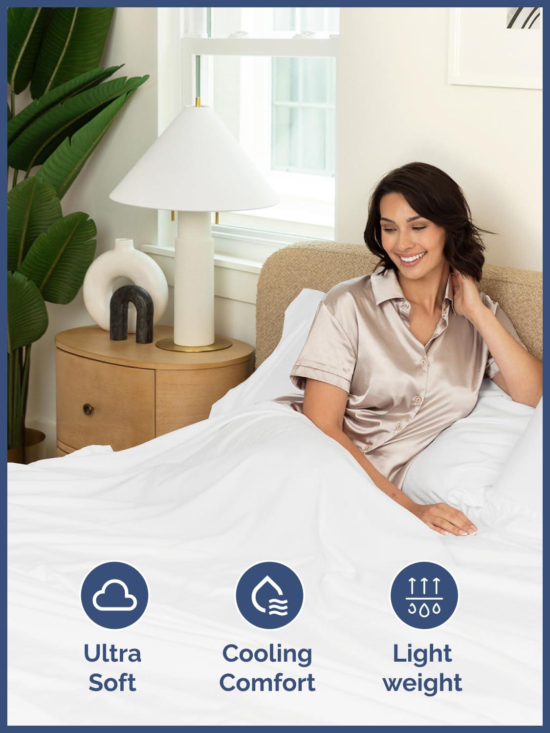Extra Deep Pocket Queen Sheets - 4 Piece Breathable & Cooling Bed Sheets - Hotel Luxury Bed Sheet Set - Soft, Wrinkle Free & Comfy - Easily Fits Extra Deep Mattresses - Deep Pocket White Sheets Set - Image 4