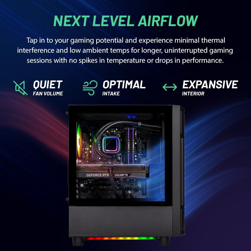 Skytech Gaming Shadow Gaming PC Desktop – AMD Ryzen 7 5700X 3.4 GHz, NVIDIA RTX 4060, 1TB NVME SSD, 16GB DDR4 RAM 3200, 600W Gold PSU, 11AC Wi-Fi, Windows 11 Home 64-bit,Black - Image 5