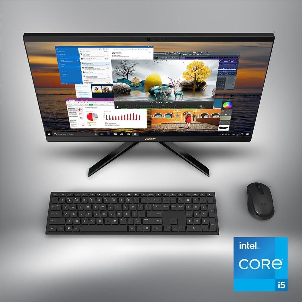 acer Aspire C27-1800-UR12 AIO Desktop | 27 Inch Full HD IPS Display | Intel Core i5-12450H | UHD Graphics | 16GB DDR4 | 1TB PCIe Gen 4 SSD | Wireless Wi-Fi 6E | Wireless Keyboard & Mouse - Image 3