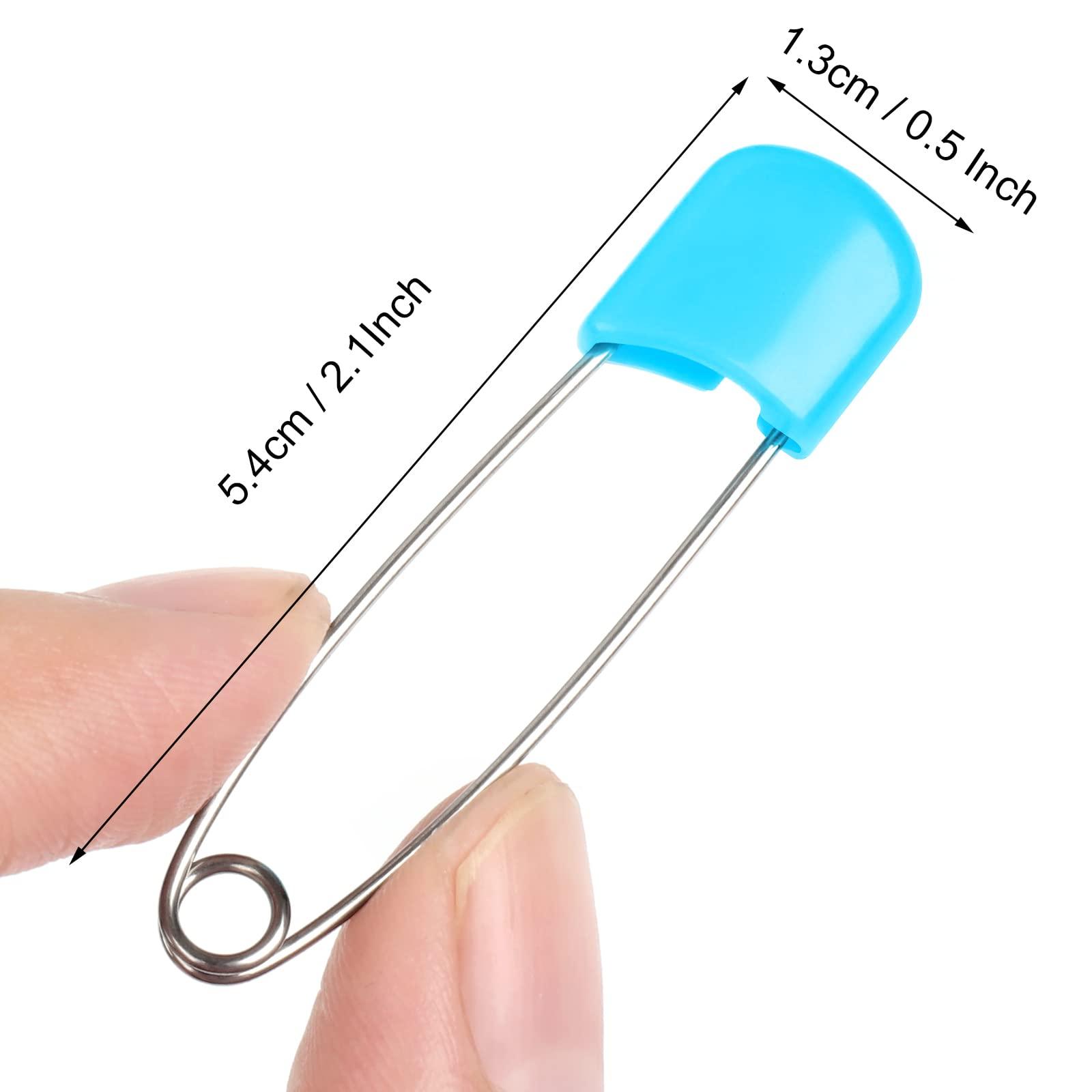 Joyberg 100 Pcs Diaper Pins, Baby Safety Pins, Diaper Pins for Cloth Diapers, Heavy Duty, Stainless Steel, ABS Plastic, Colorful (Red, Yellow, Pink, Blue, Green, Purple), 2.2in, Safe Locking Closures - Image 2