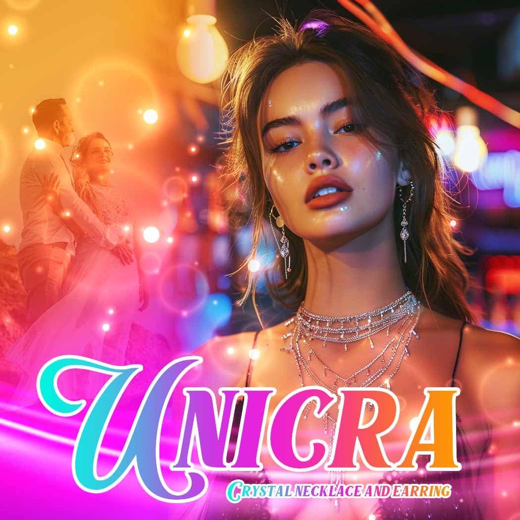 Unicra Silver Bridal Wedding Jewelry Sets Rhinestone Necklace Earrings Bracelet Set Prom Formal Costume Jewelry Sets for Women and Brides - Image 3