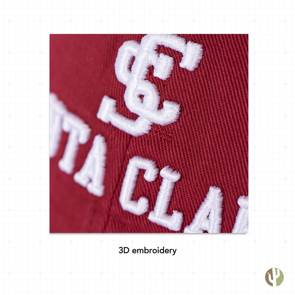 Desert Cactus Santa Clara University Baseball Hat SCU Broncos Brimmed Embroirderd Hats Cap Adjustable Cloth Strap Adult (Style A) Red - Image 5