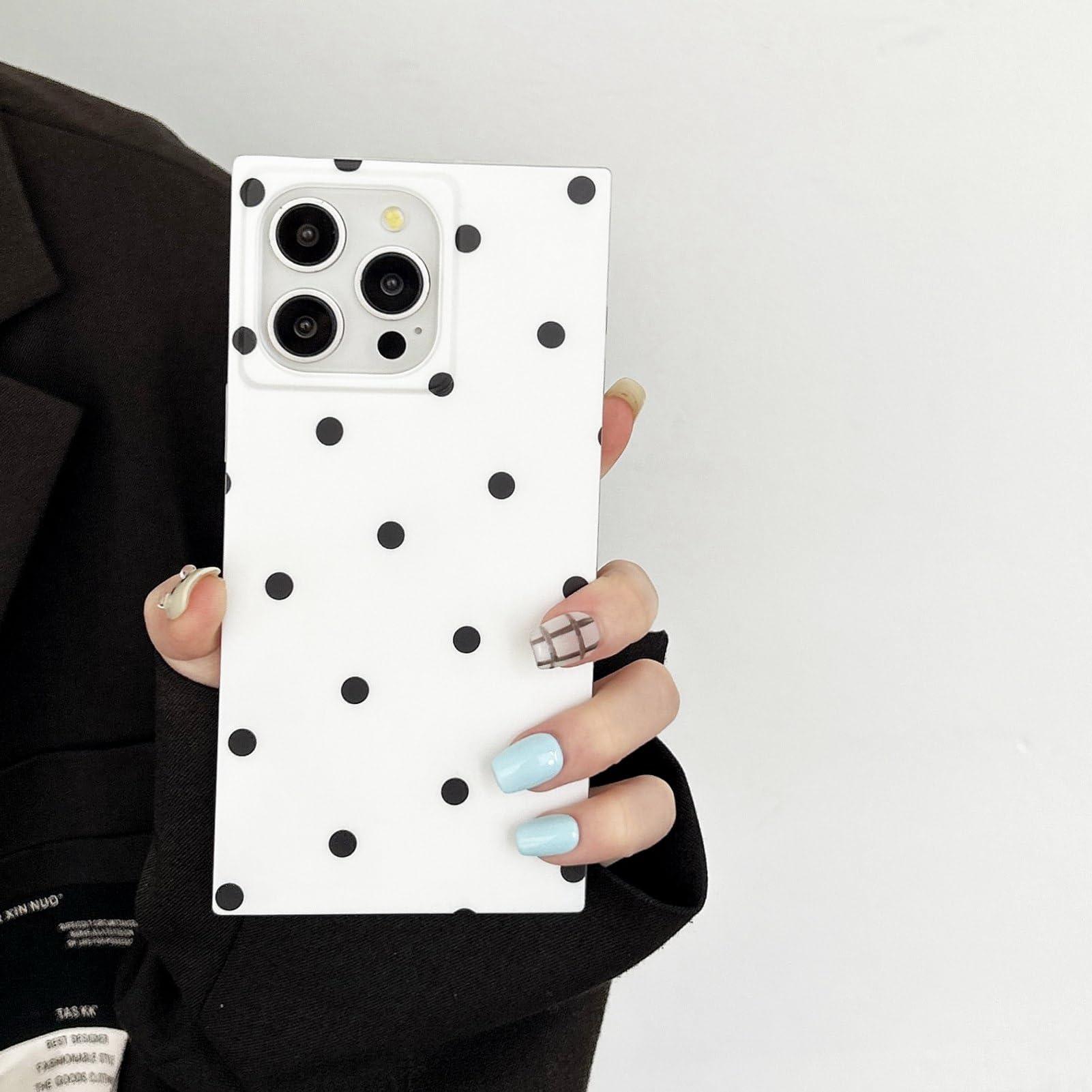 Polka Dots Matte Rectangle Phone Case Compatible with iPhone 16 Pro Max Cute Retro Vintage Boho Stylish Design Slim Protective Girly Cover(i16promax 6.9",Nude Almond) - Image 6