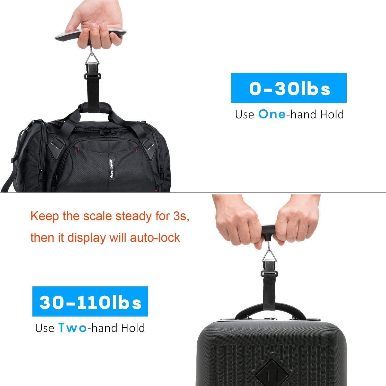 Digital Luggage Scale Vacation Travel Essentials Accessories Gifts for Traveler Portable Suitcase Handheld Weight Scale 110 lbs Hanging Baggage Travel Must Haves - Image 4