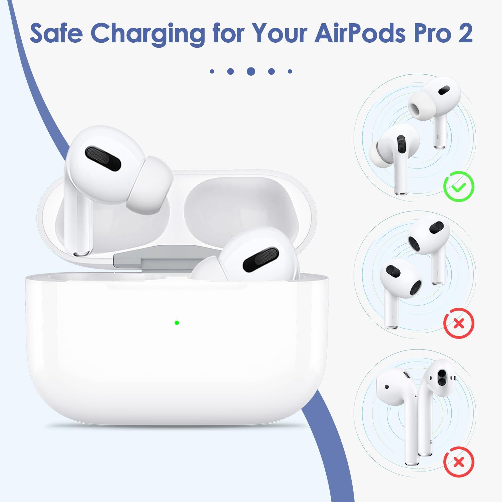 Huunad Charging Case Compatible with Airpods Pro 1st 2nd Generation, Chrging Case Replacement with Sync Button and Built-in 660 mAH Battery (White) - Image 6