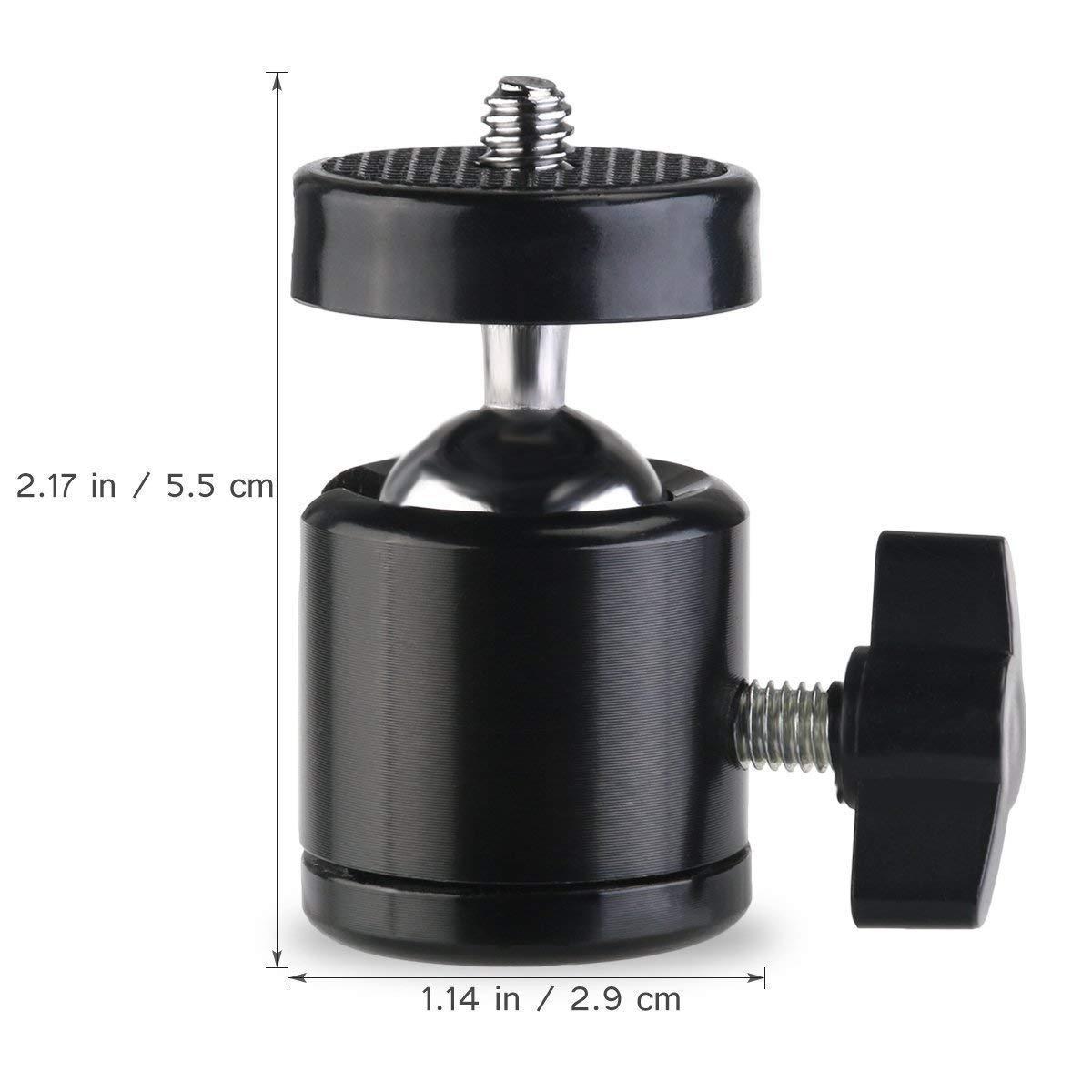 SLOW DOLPHIN Hot Shoe Mount Adapter 360 Degree Swivel Mini Ball Head 1/4 Tripod Screw Head for Cameras, Camcorders, Smart Phone, LED Video Light, Microphone(4 Packs) - Image 2