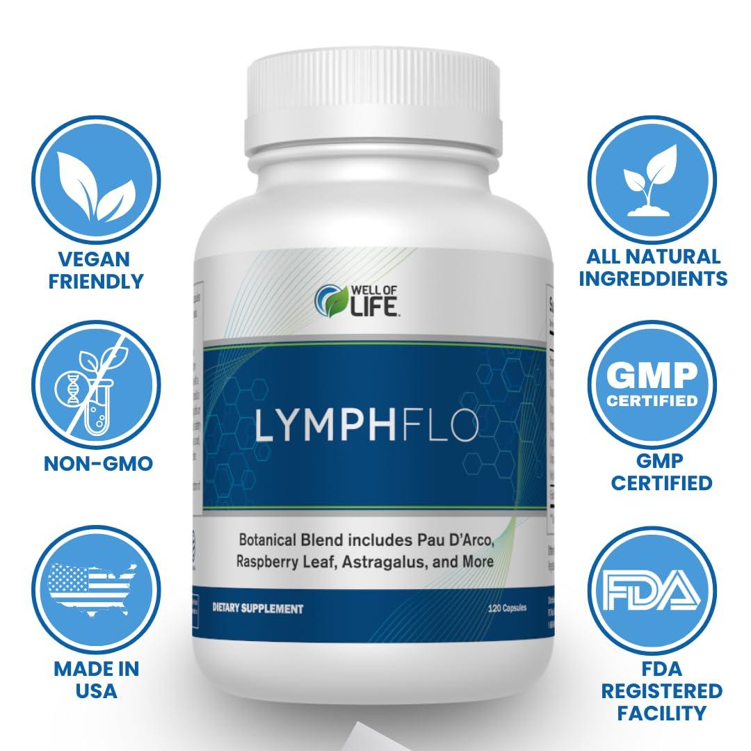 LymphFlo: Herbal Support for Detox, Immunity & Well-Being. Formulated with PAU d’Arco, Cleavers & Red Peony Root in 1100mg, 180 V-Capsules to Optimize Lymphatic Function, Enhance Vitality - Image 5
