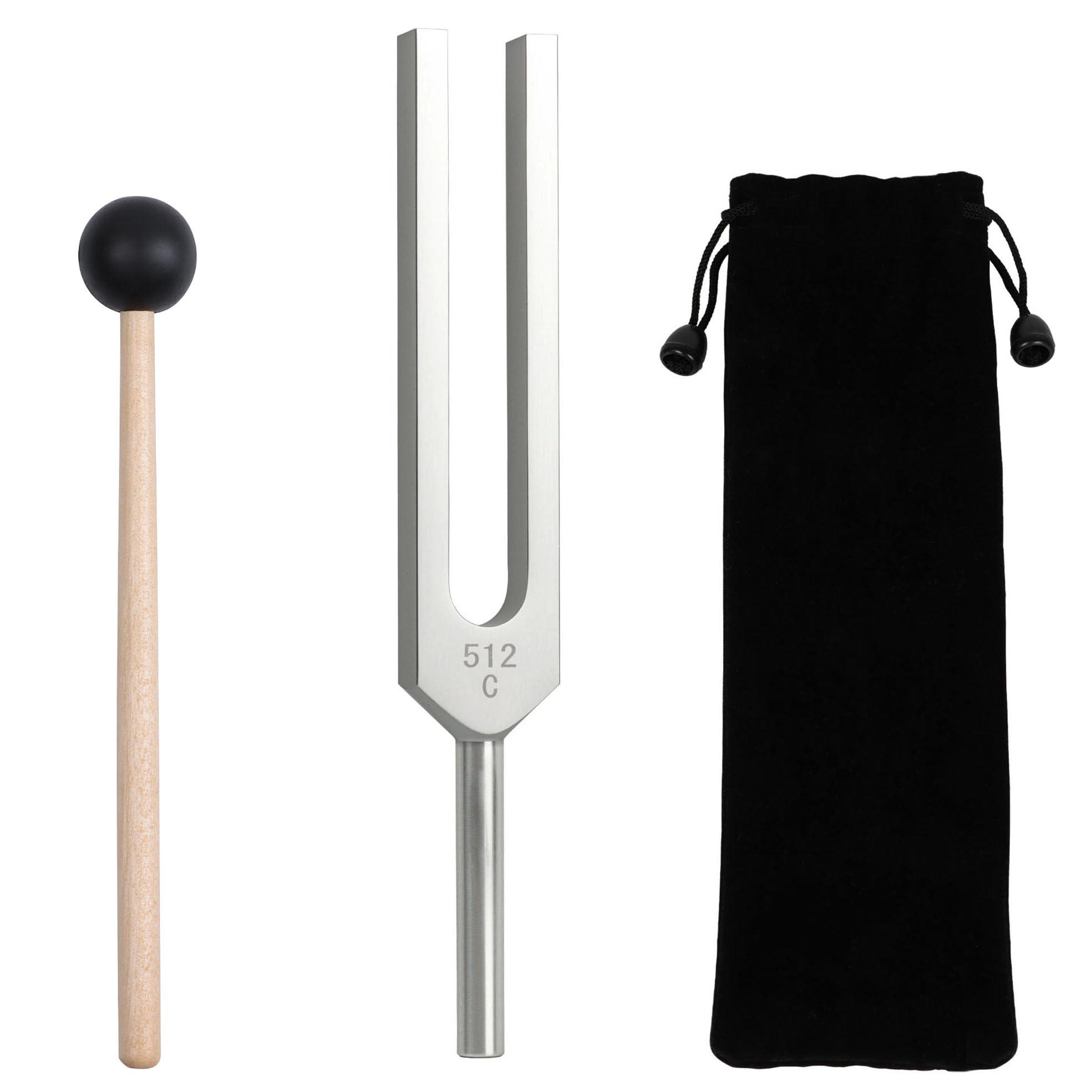 DiDiBirDi 512Hz Tuning Fork, Aluminum Alloy, Includes Silicone Hammer and Storage Bag for Yoga,Meditation,Relaxation - Image 1