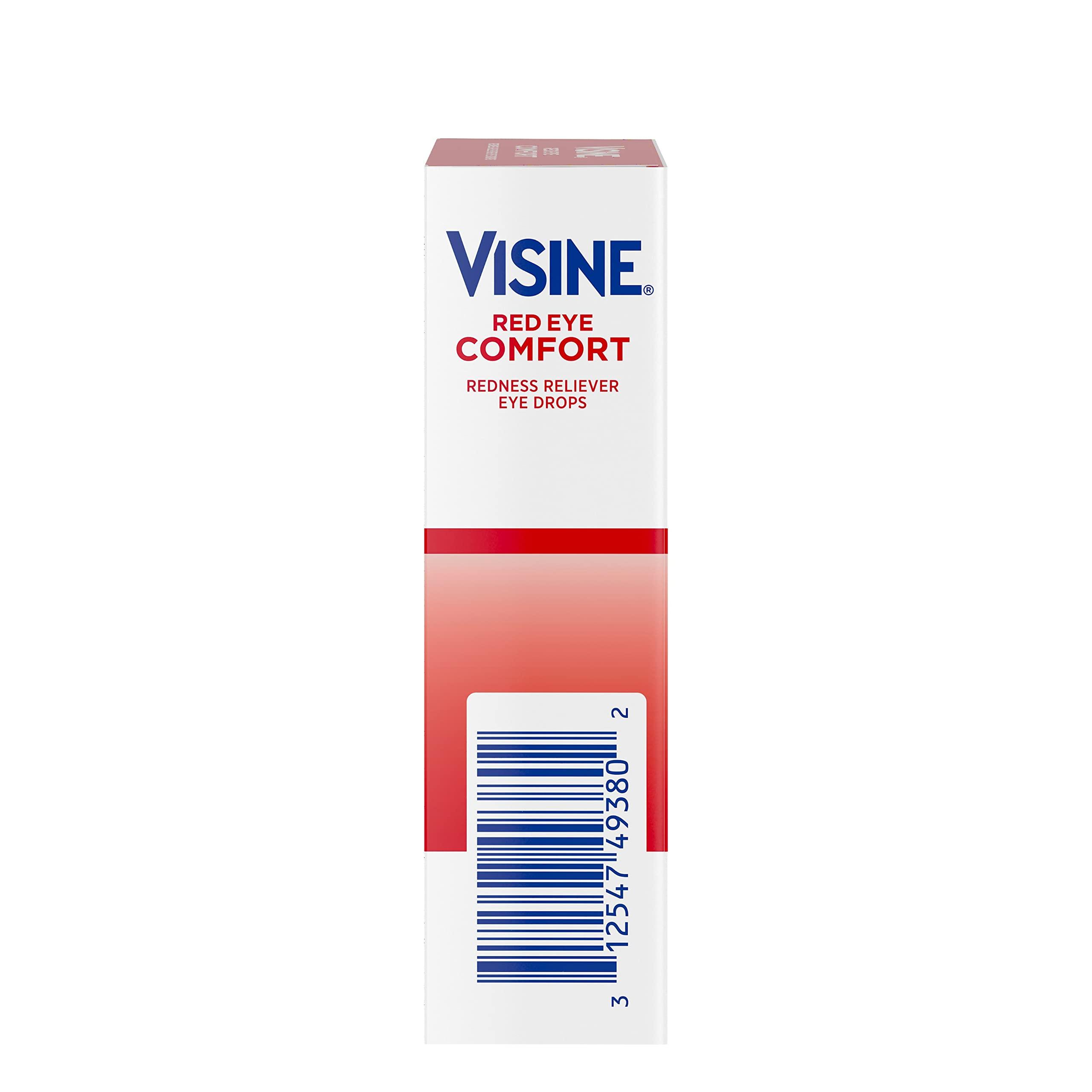 Visine Red Eye Comfort Redness Relief Eye Drops to Help Relieve Red Eyes Due to Minor Eye Irritations Fast, Tetrahydrozoline HCl, 0.5 fl. oz - Image 10