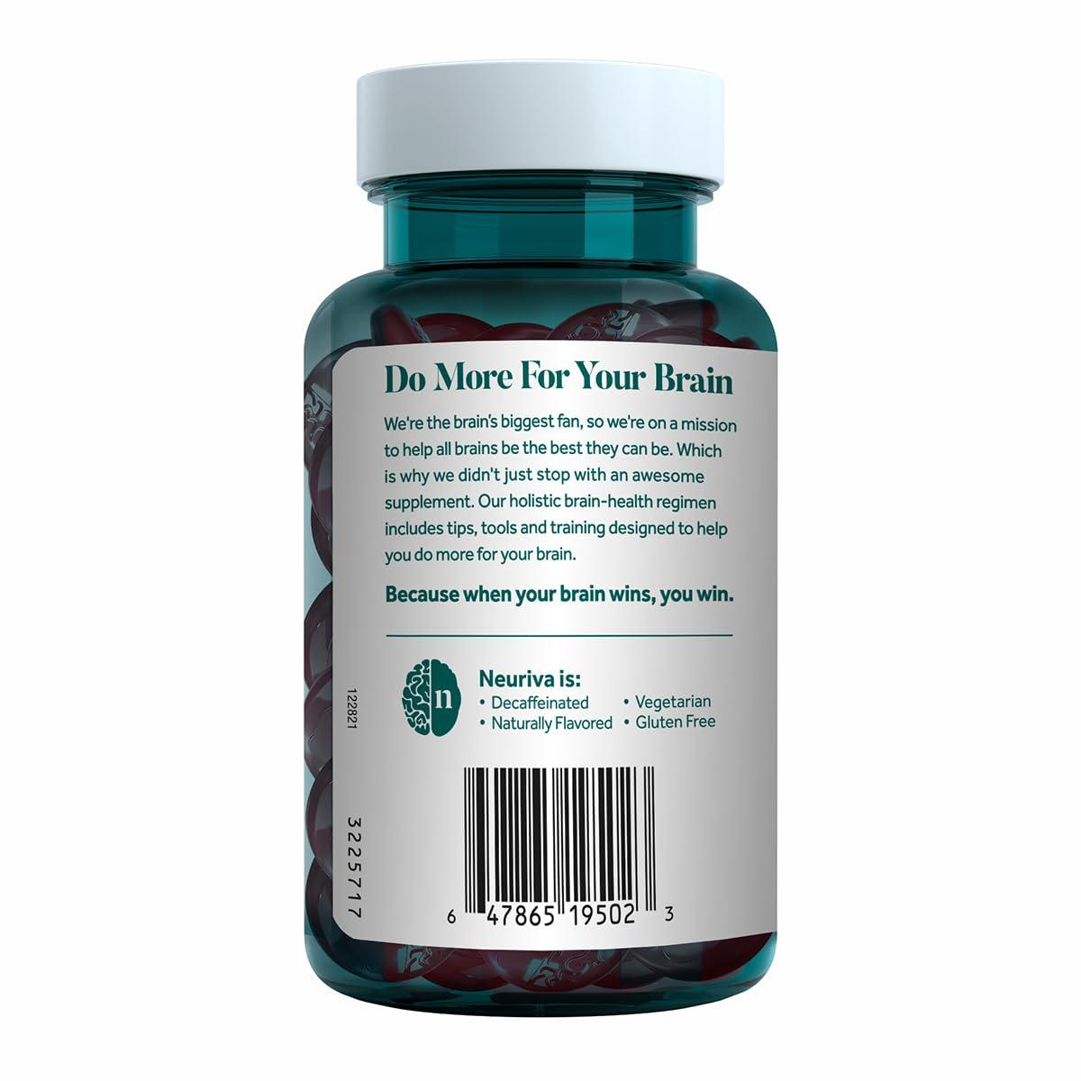 NEURIVA Plus Brain Supplement for Memory,Focus & Concentration+Cognitive Function with Vitamins B6 & B12 and Clinically Tested Nootropics Phosphatidylserine and Neurofactor,50ct Strawberry Gummies - Image 4
