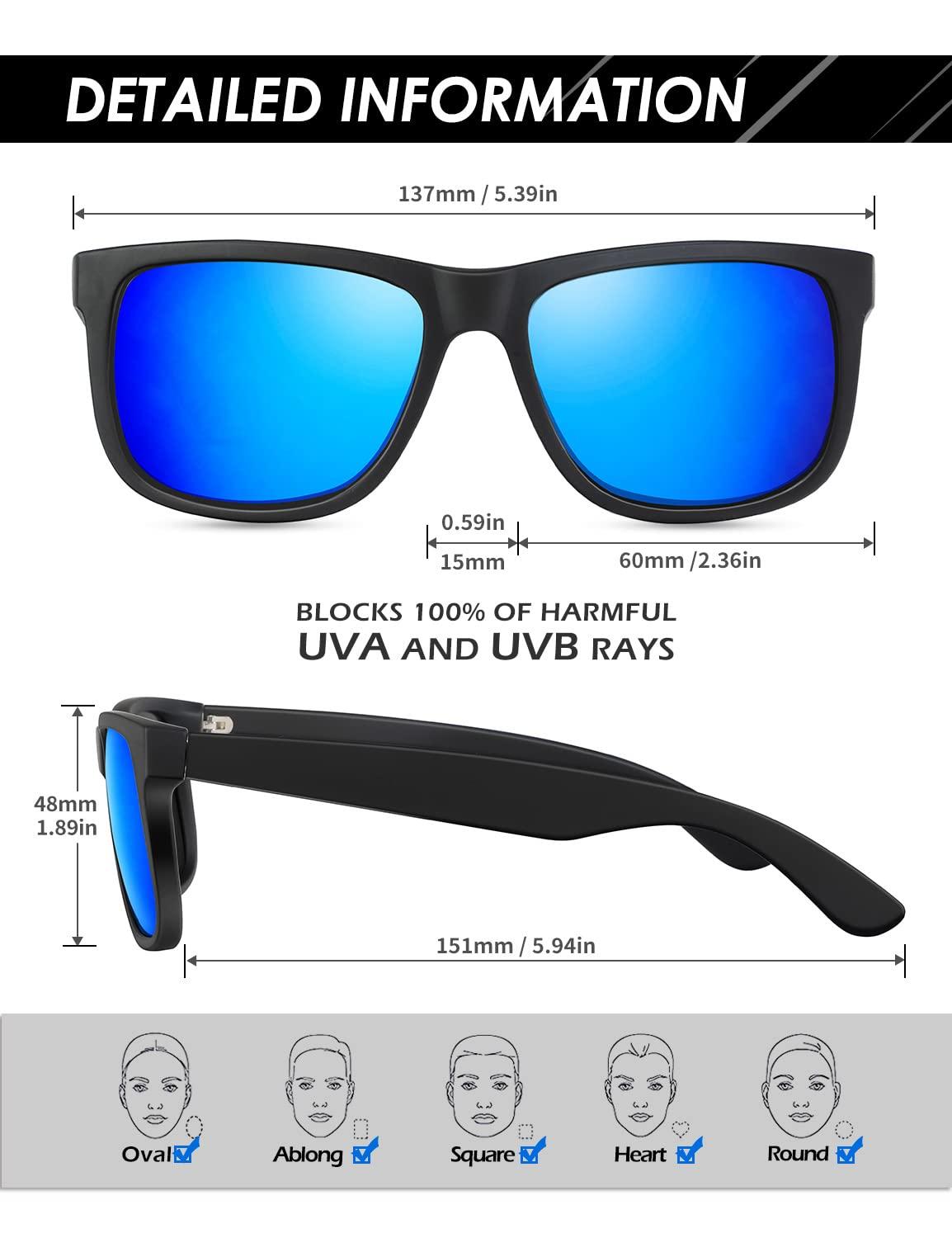 ANYLUV Mens Sunglasses Polarized, Retro Sunglasses for Men Women with UV Protection for Outdoors Fishing Driving 3 Packs - Image 5