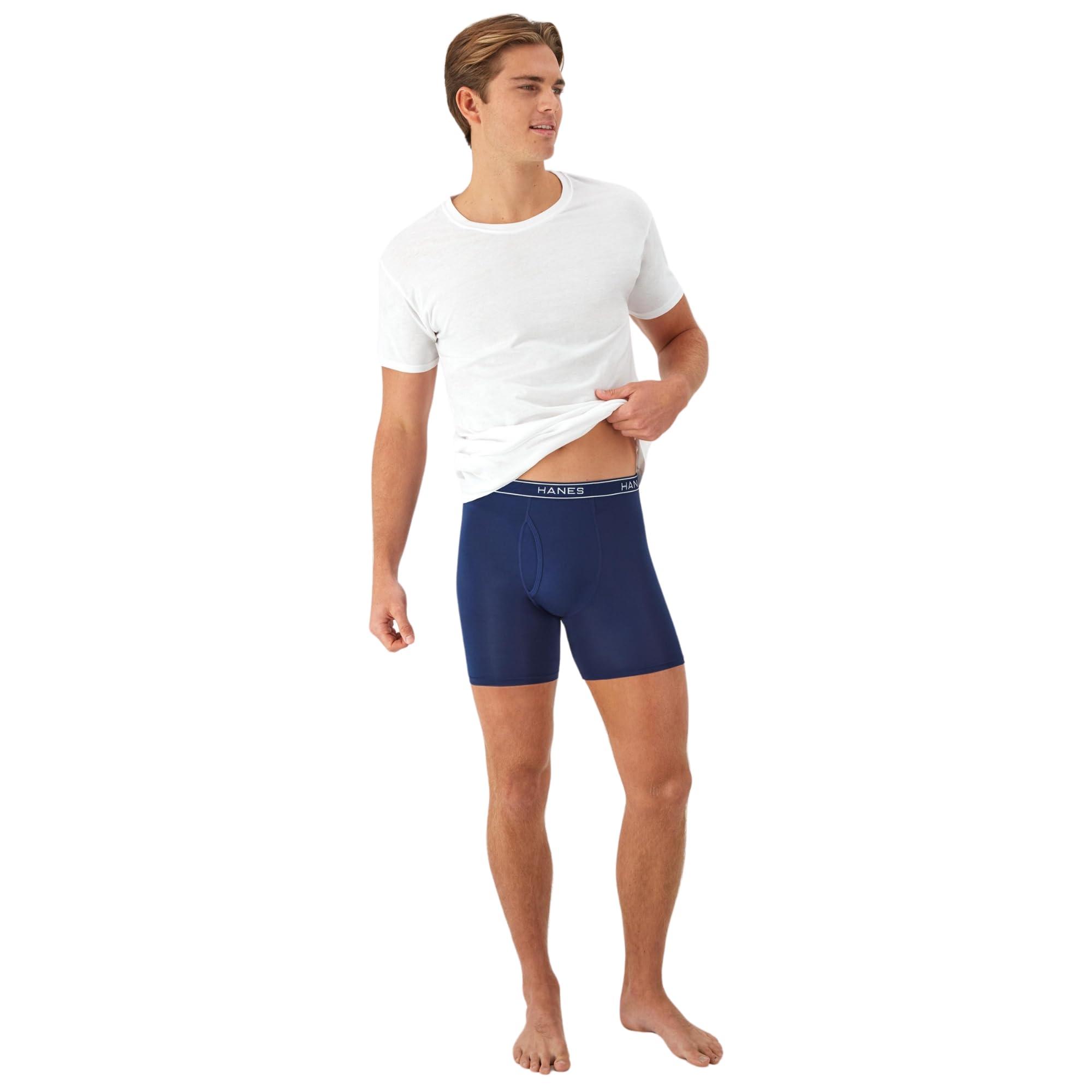 Hanes Men's Value Performance Stretch Boxer Brief Underwear, Moisture-Wicking, 6-Pack - Image 4