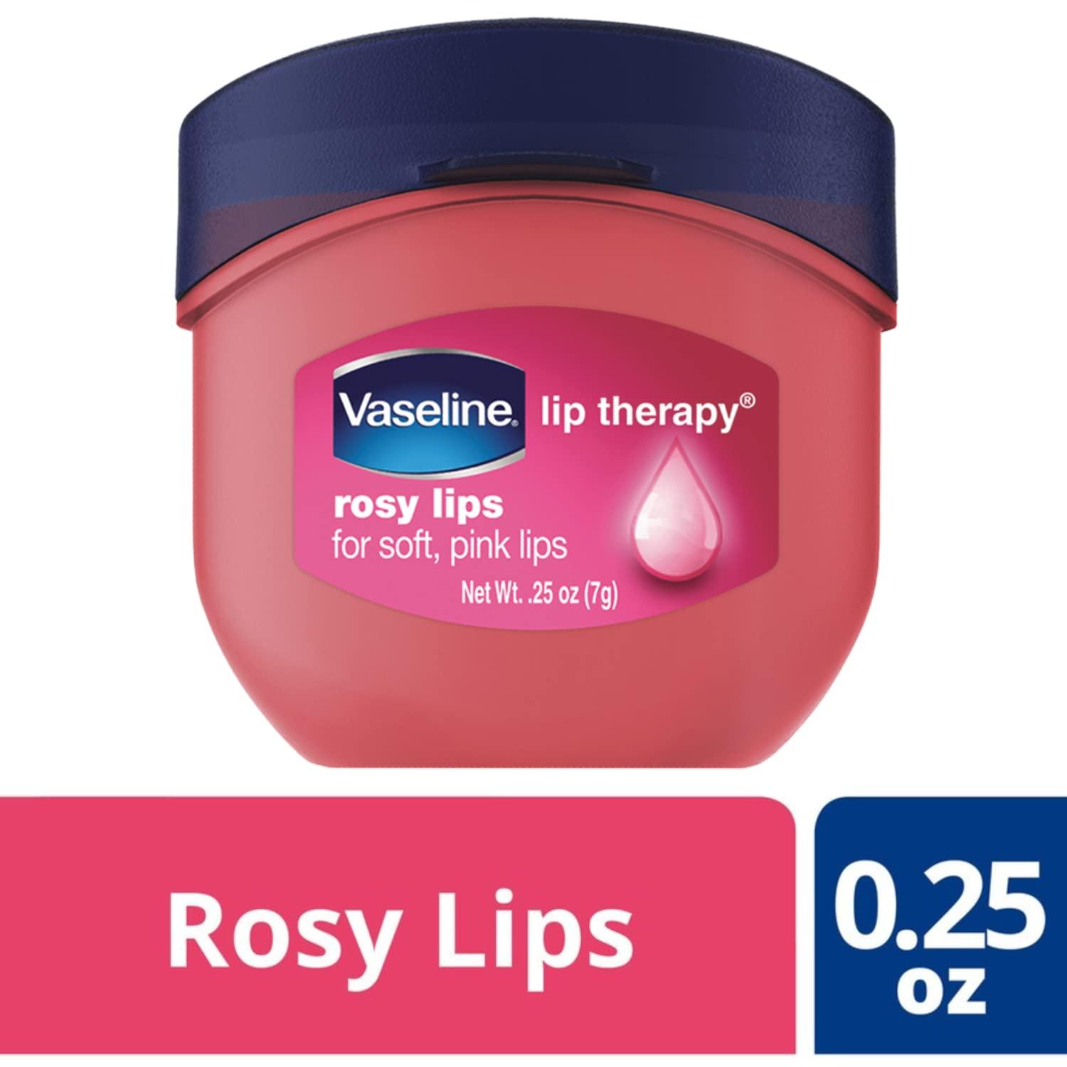 Vaseline Lip Therapy Rosy Lips 6-Pack – Moisturizing Lip Balm for Very Dry Lips in Mini Jars, 0.25 Oz Ea - Image 5