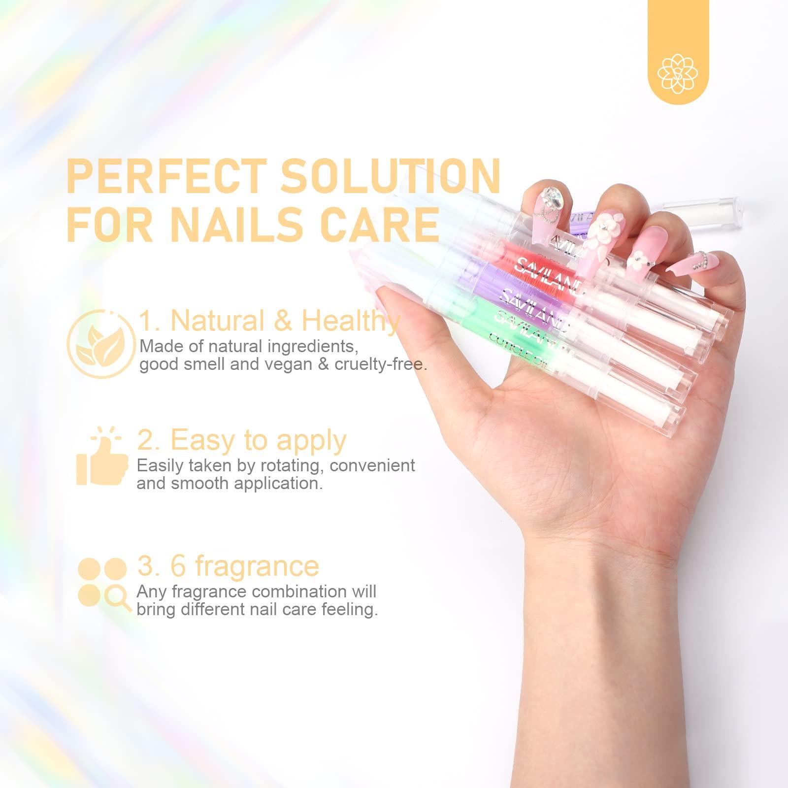 SAVILAND Natural Cuticle Oil Pen: 6PCS Revitalizing Cuticle Oil for Nails with Vitamin E Repaired Cuticles Overnight Cuticle Softener Nail Strengthener Protector for Damaged Skin Thin Nail - Image 7