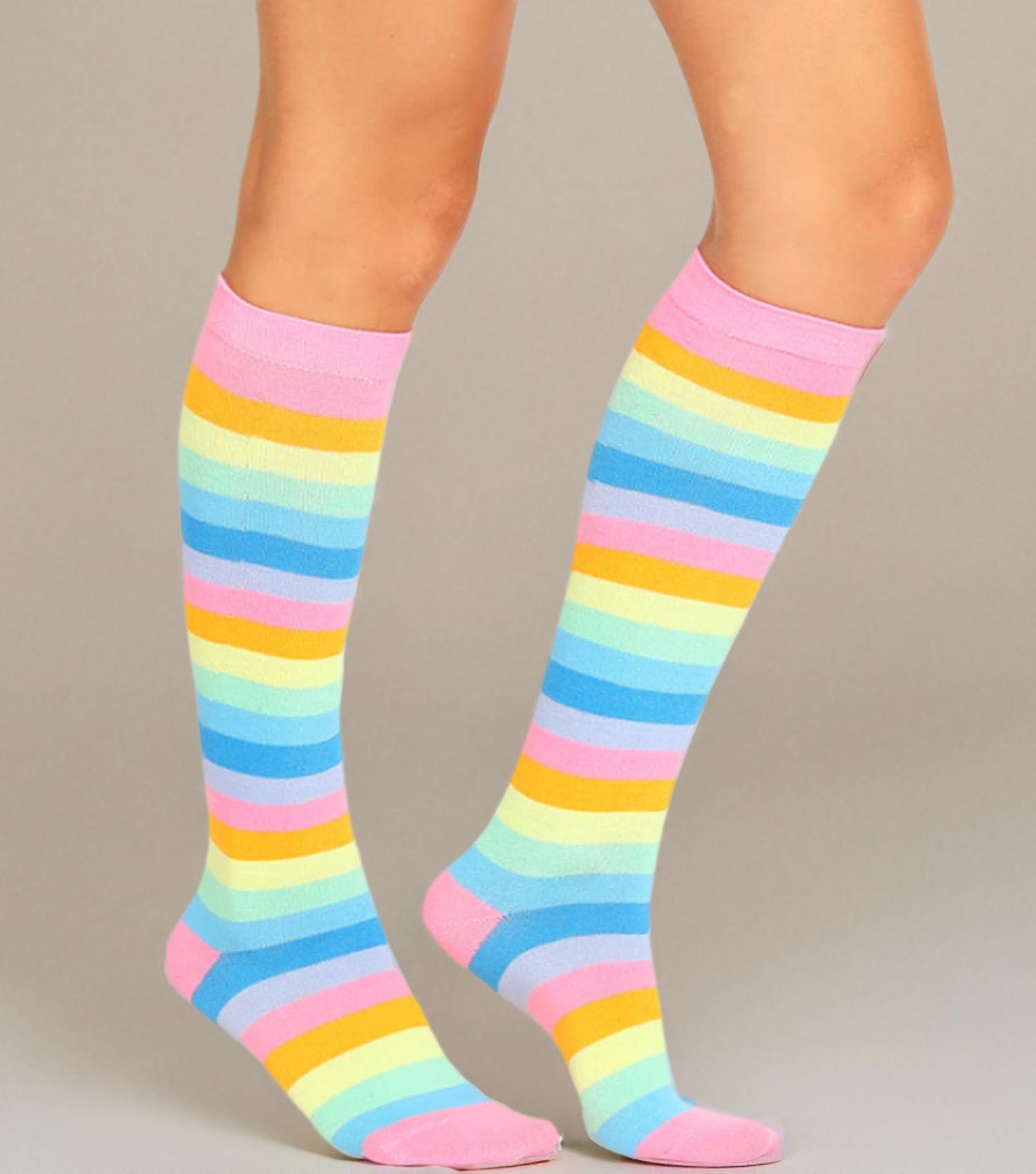 SYYWLYAP Striped Knee High Socks for Women Outdoor Sport Athletic Stripe Casual Tube Socks - Image 7