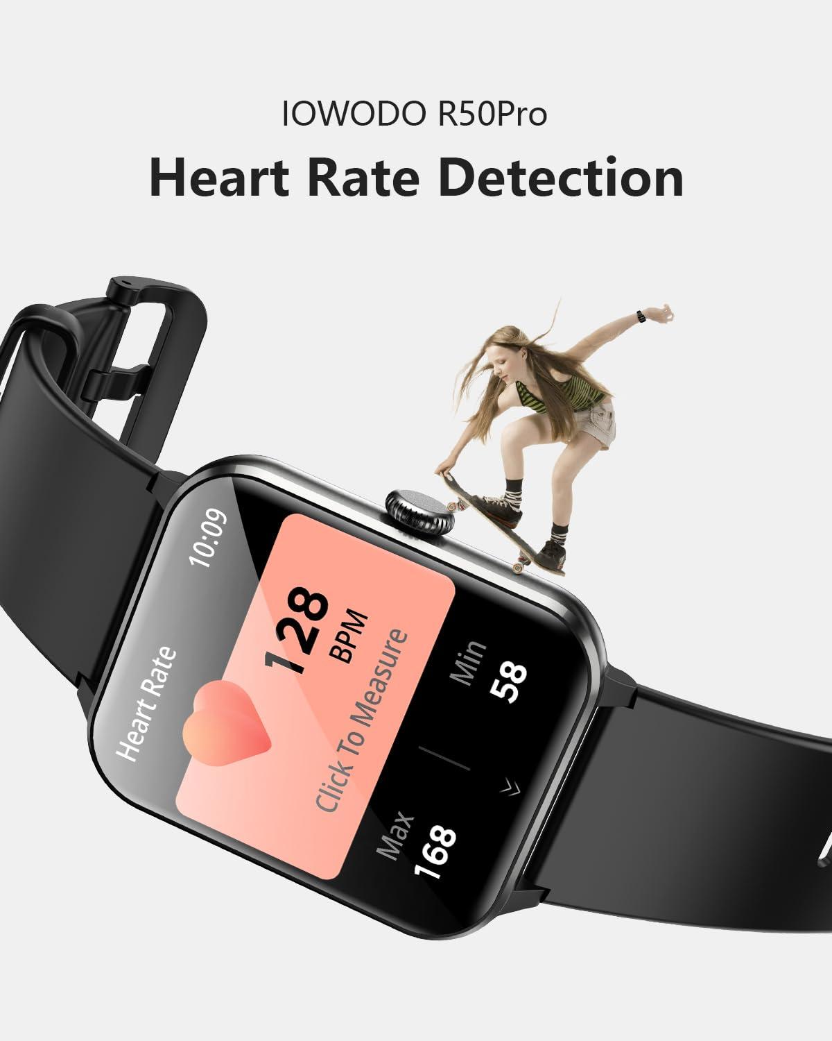 Smart Watch,1.85'' HD Smartwatch for Men Women(Answer/Make Call), Fitness Watch with Heart Rate/Sleep/Spo2/IP68 Waterproof/100+ Sports Modes, Pedometer, Activity Tracker for Android & iOS (2 Straps) - Image 4