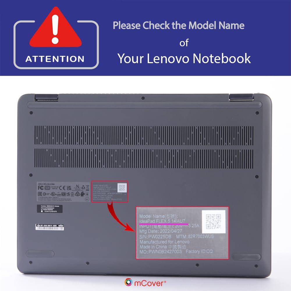 mCover Hard Case Only Compatible for 2022-2024 14" Lenovo IdeaPad Flex 5 Windows 14ALC7 / 14IAU7 / 14ABR8 / 14IRU8 Series Convertible Laptop Computers (NOT Fitting Other Models) -Black - Image 4