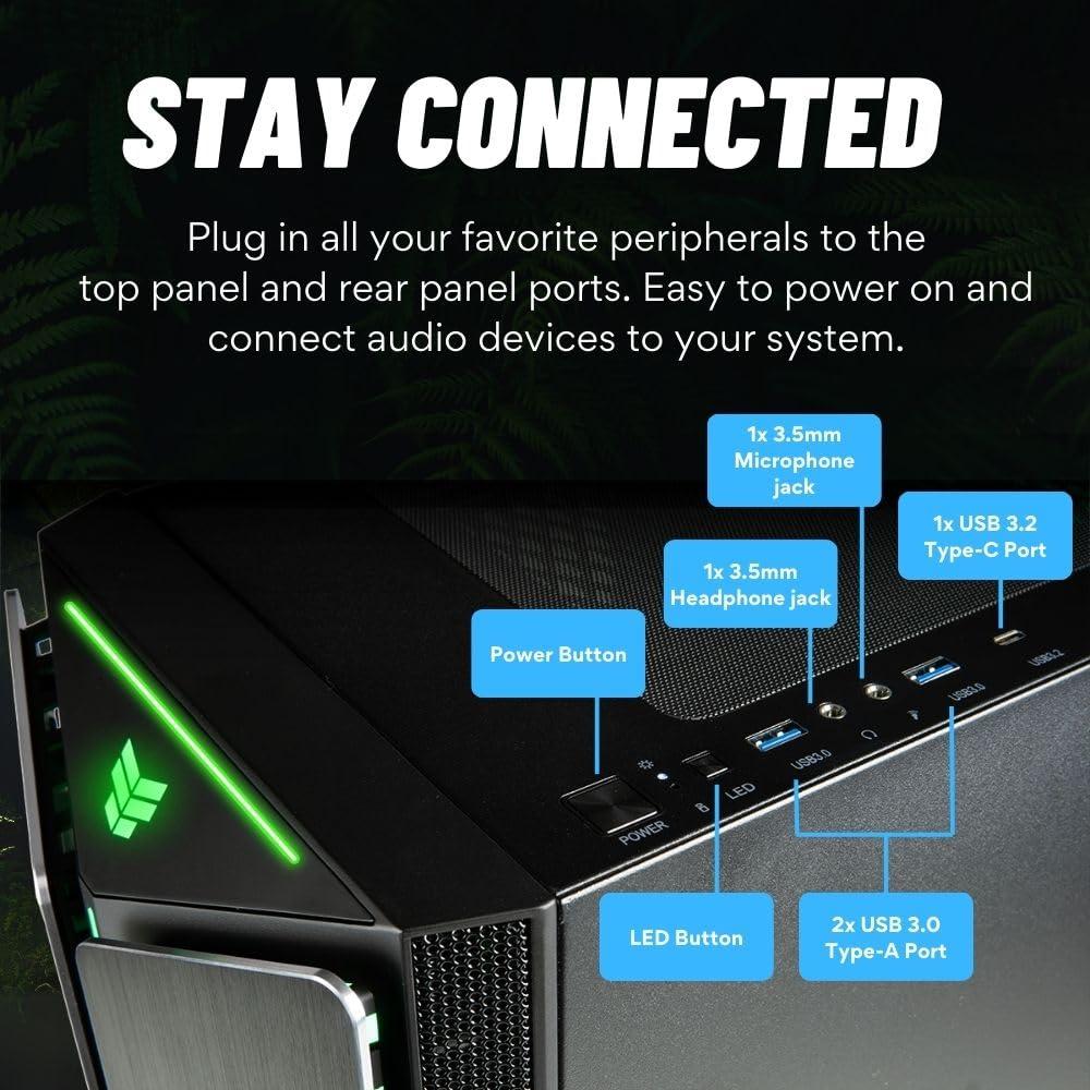 Mantis V2 Gaming Desktop PC - (NVIDIA GeForce RTX 5090, AMD Ryzen 7 9800X3D Processor, 64GB DDR5 RAM, 2TB NVMe Gen4 SSD, HDMI, WiFi 6E + BT, Windows 11 Pro) - Prebuilt RGB Gamer Desktop Computer - Image 5