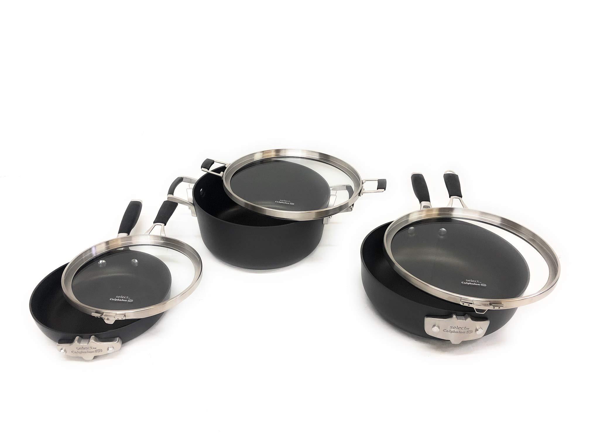 Calphalon Select 9pc Space Saving Hard-Anodized Nonstick Cookware Set - Image 2