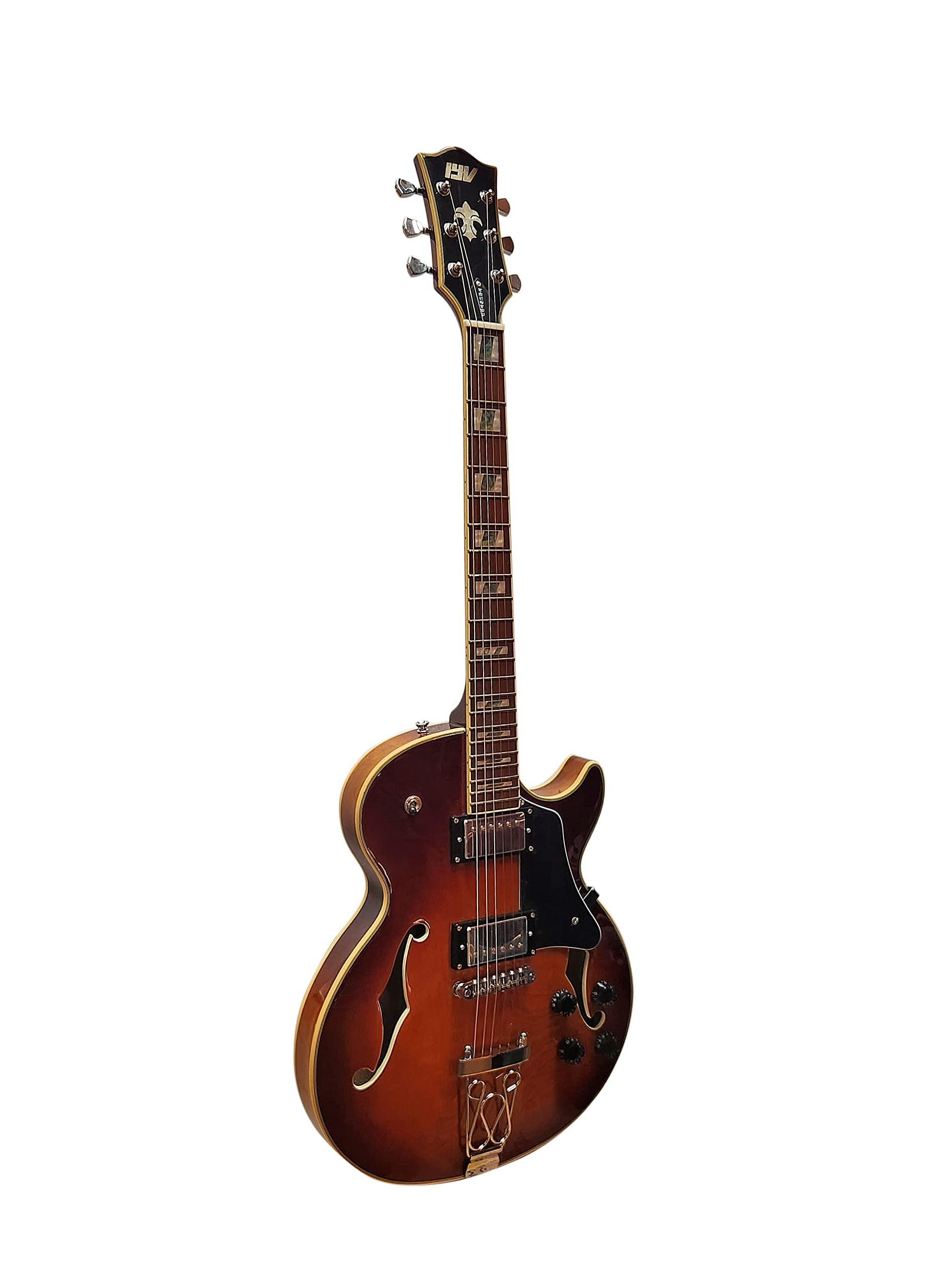 IYV-IJZ-300A TSB Jazz Solid hollow-Body Electric Guitar, Tobacco Sunburst - Image 7