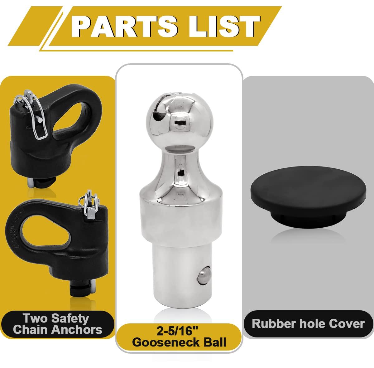 60692, Puck System Gooseneck Hitch Ball Kit, Compatible with 2013-2025 Ford F250 F350 F450, 2016-2025 Chevrolet Silverado, GMC Sierra & Nissan Titan XD, 30000 lbs GTW/ 7500 lbs VTW, 2-5/16 Inch Ball - Image 7