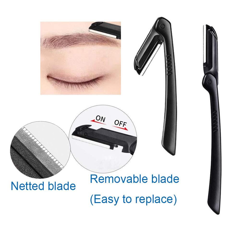 Eyebrow Razor, 5-in-1 Eyebrow Kit, Professional Eyebrow Grooming Set, Eyebrow Trimmer Set for Women and Men, Including Brow Razors Trimmer, Brush, Eyebrow Scissors, Slant Tweezers - Image 5