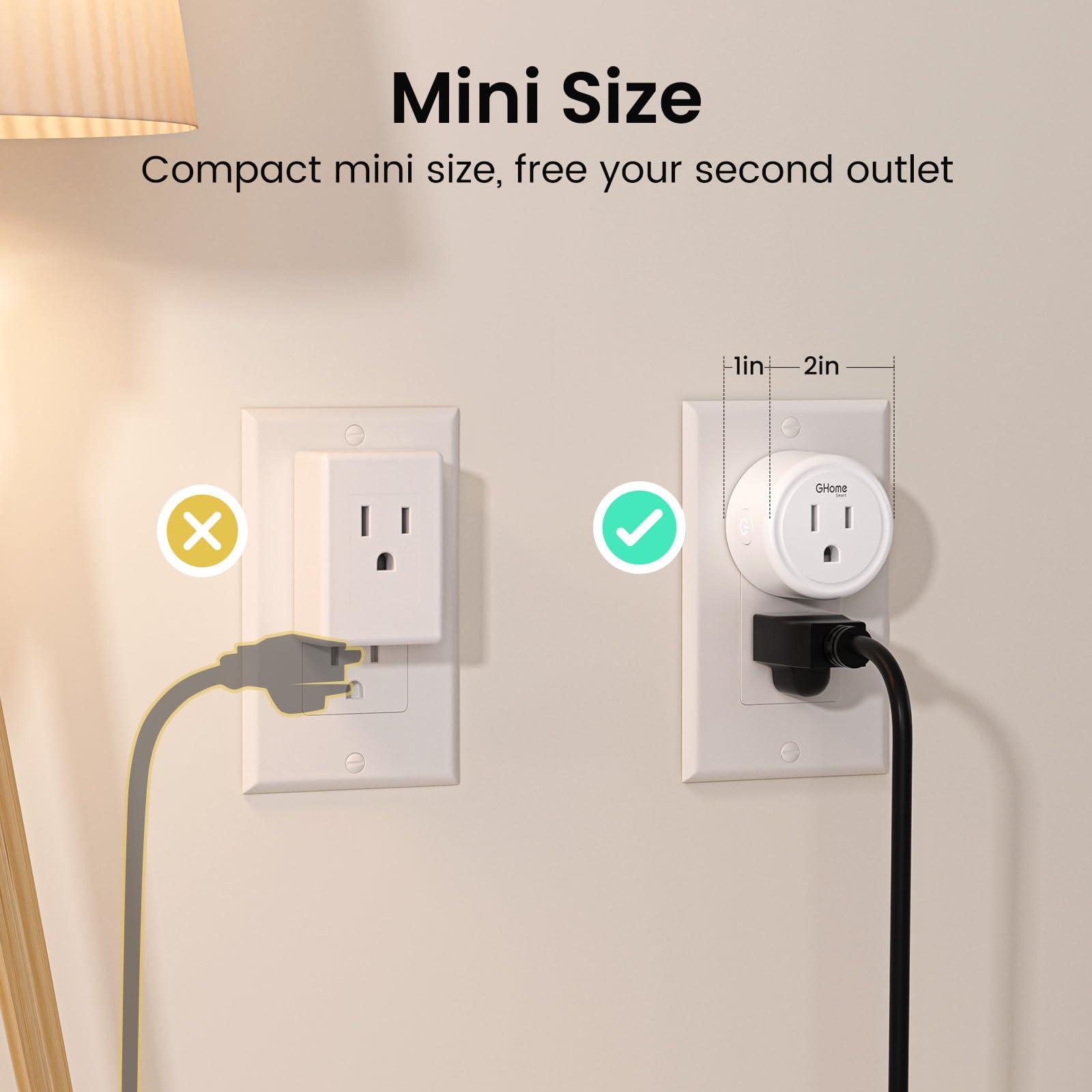 GHome Smart Mini Plug Compatible with Alexa and Google Home, WiFi Outlet Socket Remote Control with Timer Function, Only Supports 2.4GHz Network, No Hub Required, ETL FCC Listed (4 Pack), White - Image 6