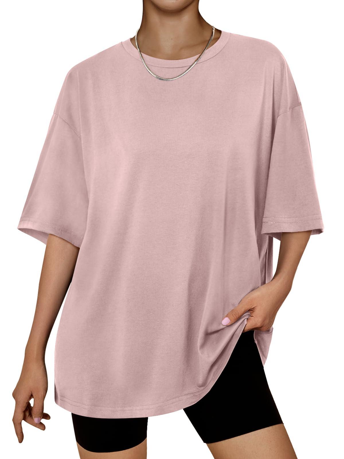 Trendy Queen Womens Oversized Summer T Shirts Fashion Workout Plus Size Tops Short Sleeve Beach Vacation Gym Clothes 2025
