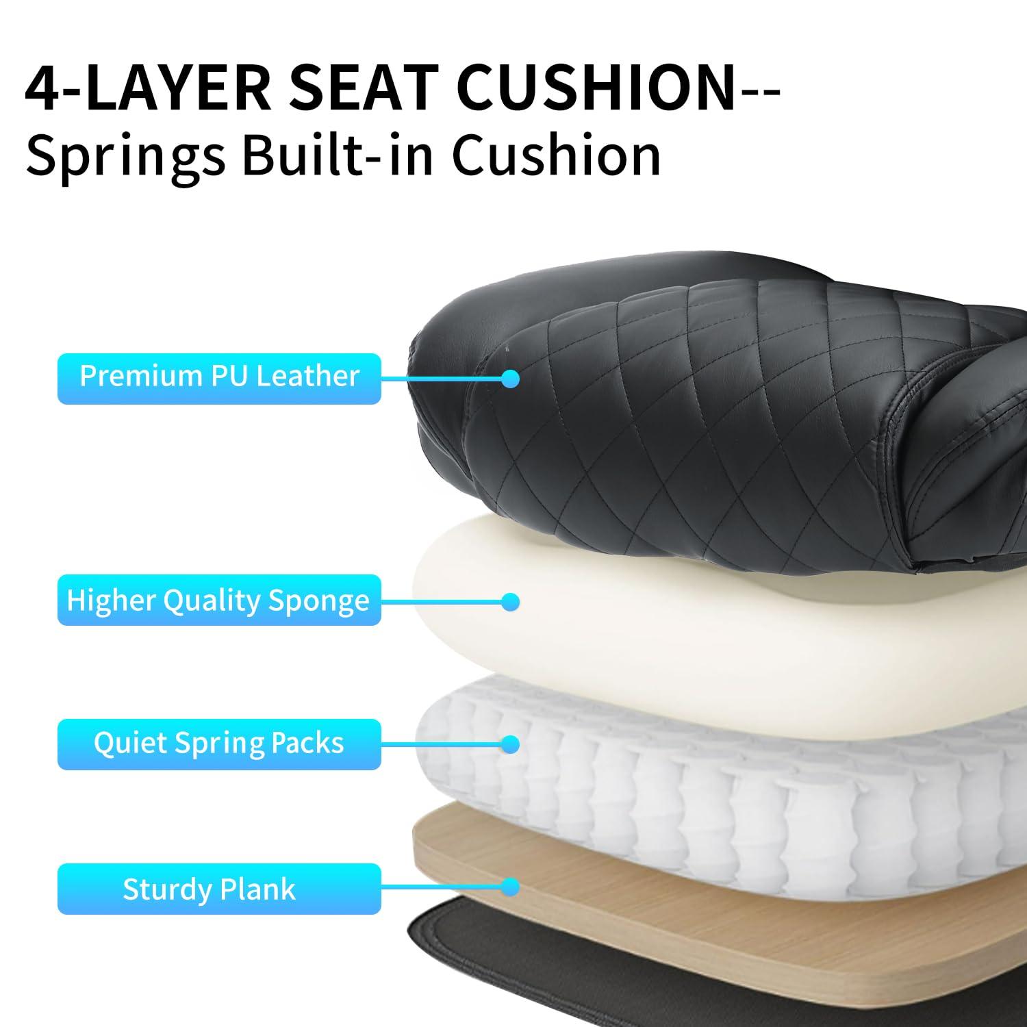 REFICCER Executive Office Chair, High Back Faux Leather Ergonomic Office Desk Chairs with Wheels, 90-120° Rocking Managerial Swivel Home Computer Chairs with Flip up Arms Lumbar Support(Black) - Image 7