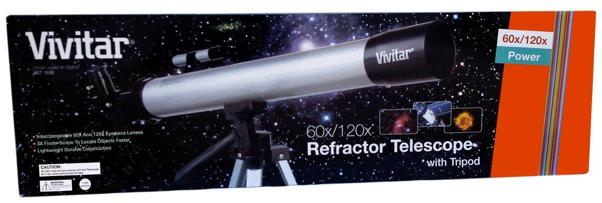 Vivitar TEL50600 60X/120X Telescope Refractor with Tripod (Black) - Image 3