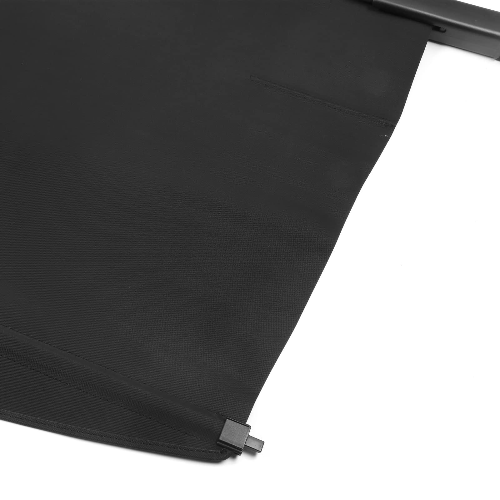 IKON MOTORSPORTS, Rear Cargo Cover Compatible with 2020-2025 Toyota Highlander, Retractable Rear Trunk Security Cargo Cover Luggage Shade Black PVC & ABS & Aluminum Canvas Texture Style, 2021 - Image 4