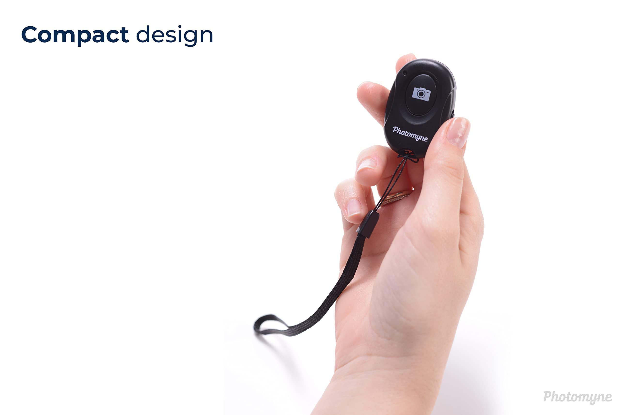 Photomyne Wireless Camera Shutter Clicker | Camera Shutter Remote Control for iPhone & Android Smartphones | Wireless Remote Control Selfie Button - Includes Wrist Strap (1 Pack) - Image 2